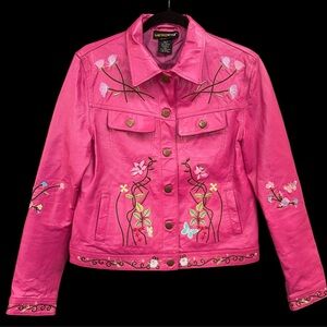 Vintage Looking 100% LEATHER Jacket Size 6 Metrostyle